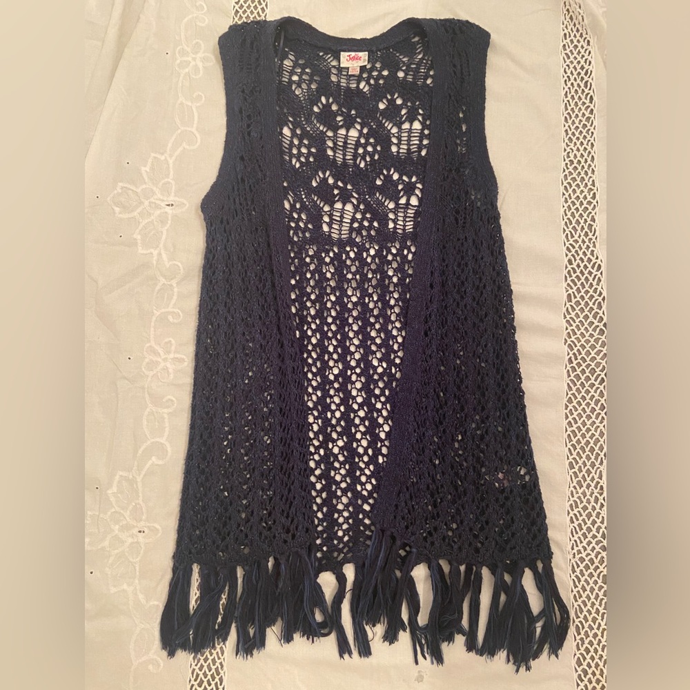 Navy blue JUSTICE VEST. Size 12/14.